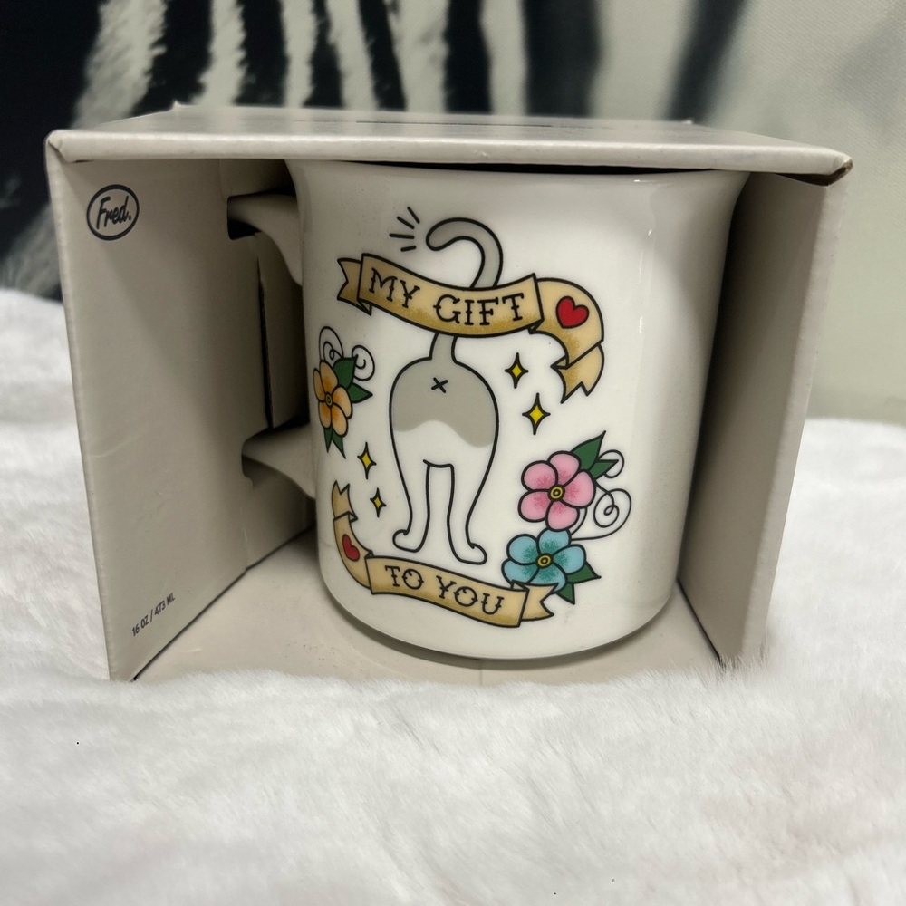 Fred White Mug with Colorful Design
